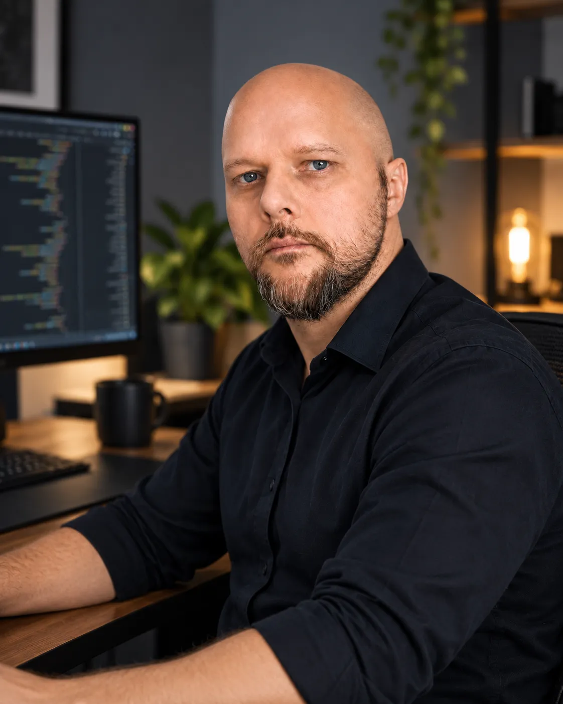 Christian Hentrich am Arbeitsplatz